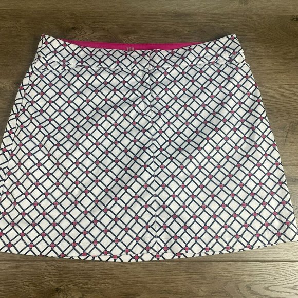 Tail Pants - Tail Skort Womens 14 White Pink Golf  Tennis Skirt Pockets Zip Active Stretch